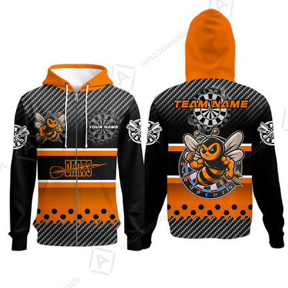 Custom Funny Bee Darts Unisex Polo Team Shirts, Custom Team League Darts Jersey Polo , Custom Darts Team Jerseys Uniform