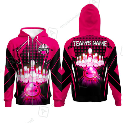 Custom Bowling Team Jerseys Polo Shirts, Bowling uniforms Ball & Pins Multicolor Jersey For Tournament Team Men Women Bowlers