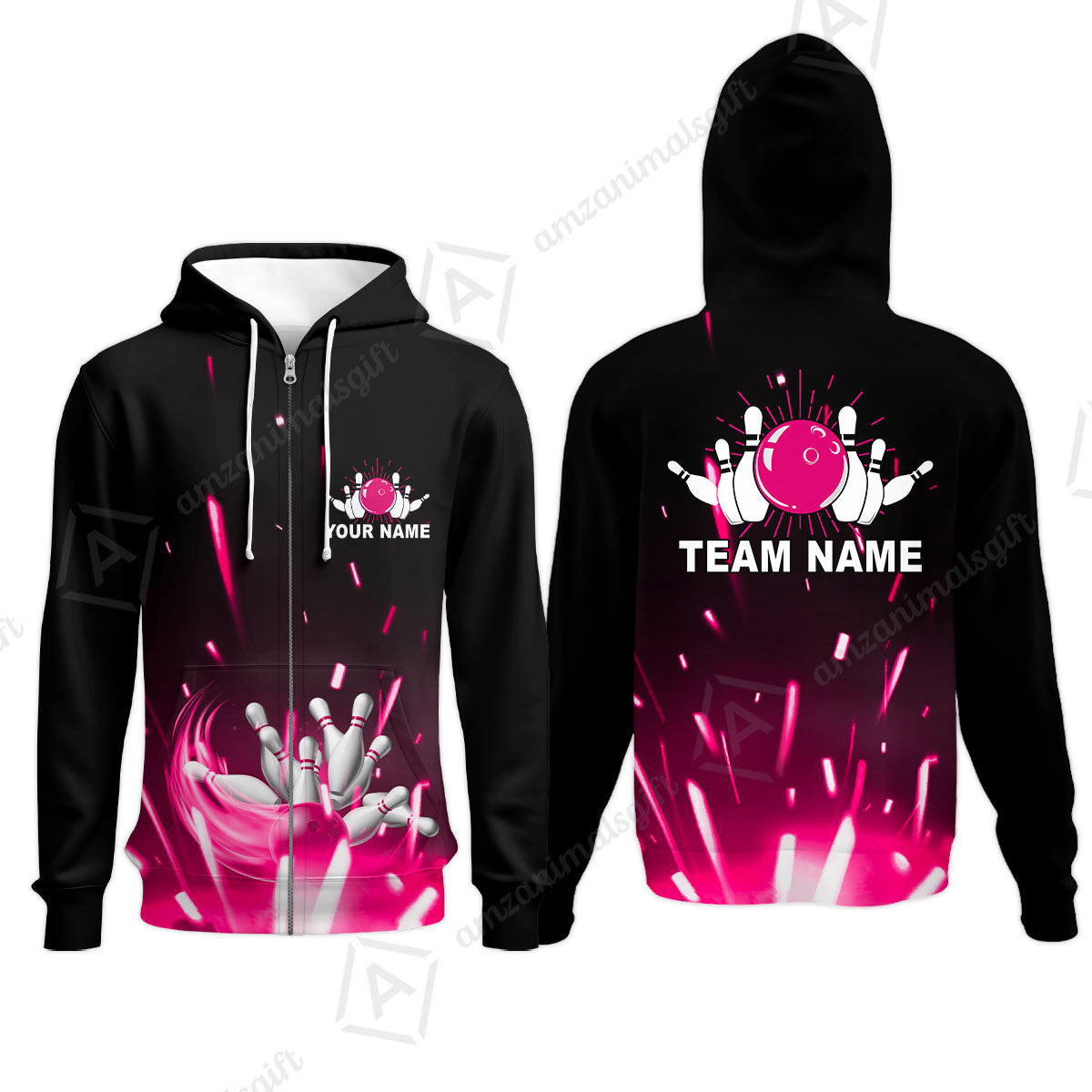 Custom Bowling Team Jerseys Polo Shirts, Bowling uniforms Flame Bowling Ball And Pins Short Sleeve Polo For Men Women Bowlers