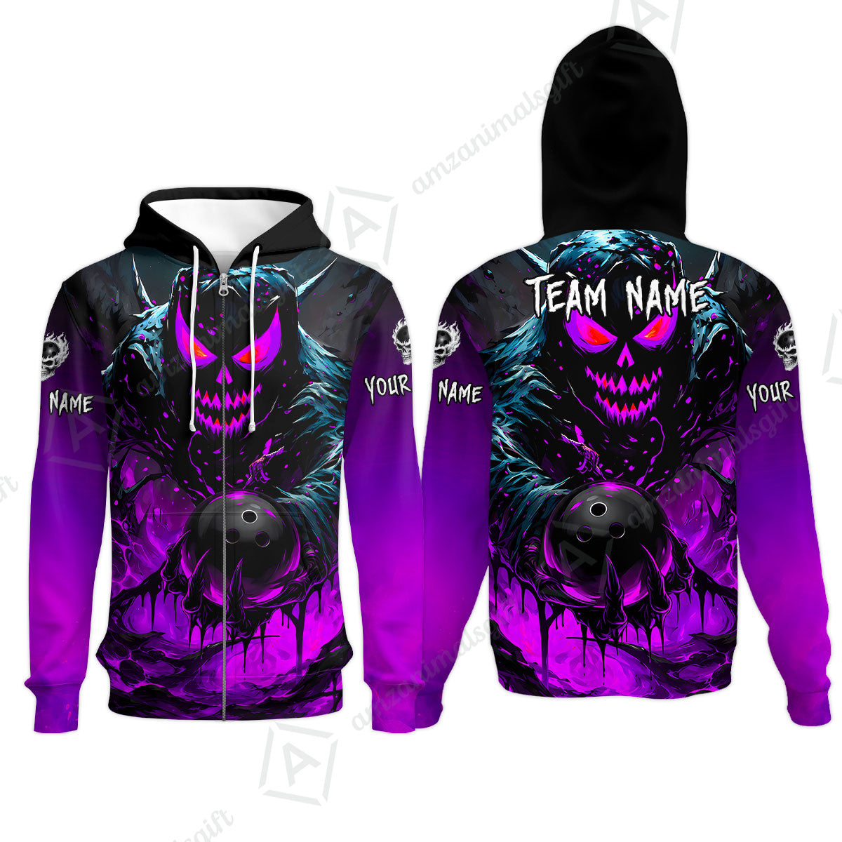 Custom Bowling Jersey Polo Shirt, Hellfire Strike, Custom Bowling Jersey Team Shirt For Players With Name & Team Name