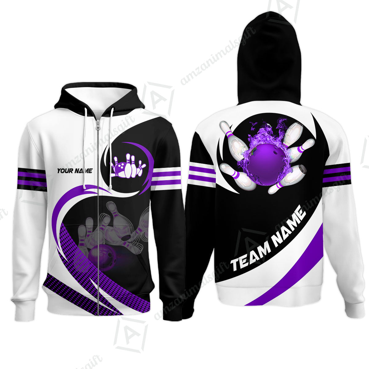 Custom Bowling Team Jersey Shirts, Custom Flame Ball Bowling Uniforms Unisex Polo, Multi Colors Personalized Name And Team Name