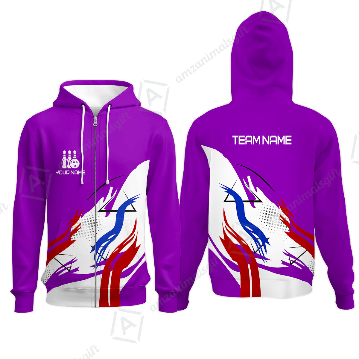 Customize Name, Team Name Bowling Jersey, Bowling Team Jersey Multicolor Polo Quarter-Zip Shirts, Custom Bowling Uniforms Jerseys