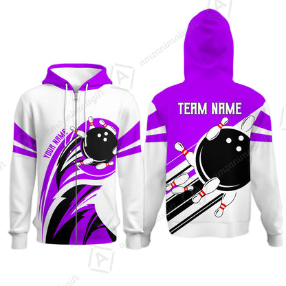 Custom Bowling Team Jersey, Bowling Player Jersey Multicolor Polo Quarter-Zip Shirts, Custom Bowling Uniforms Jerseys