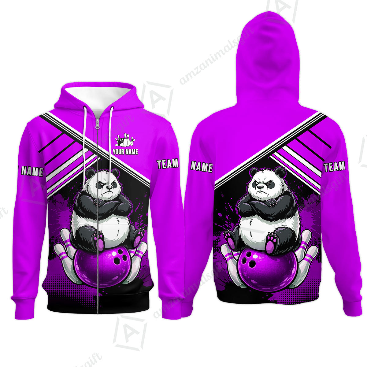 Custom Bowling Jersey Polo Shirt, Panda Mascot Bowling Custom Bowling Jersey Team Shirt For Players With Name & Team Name