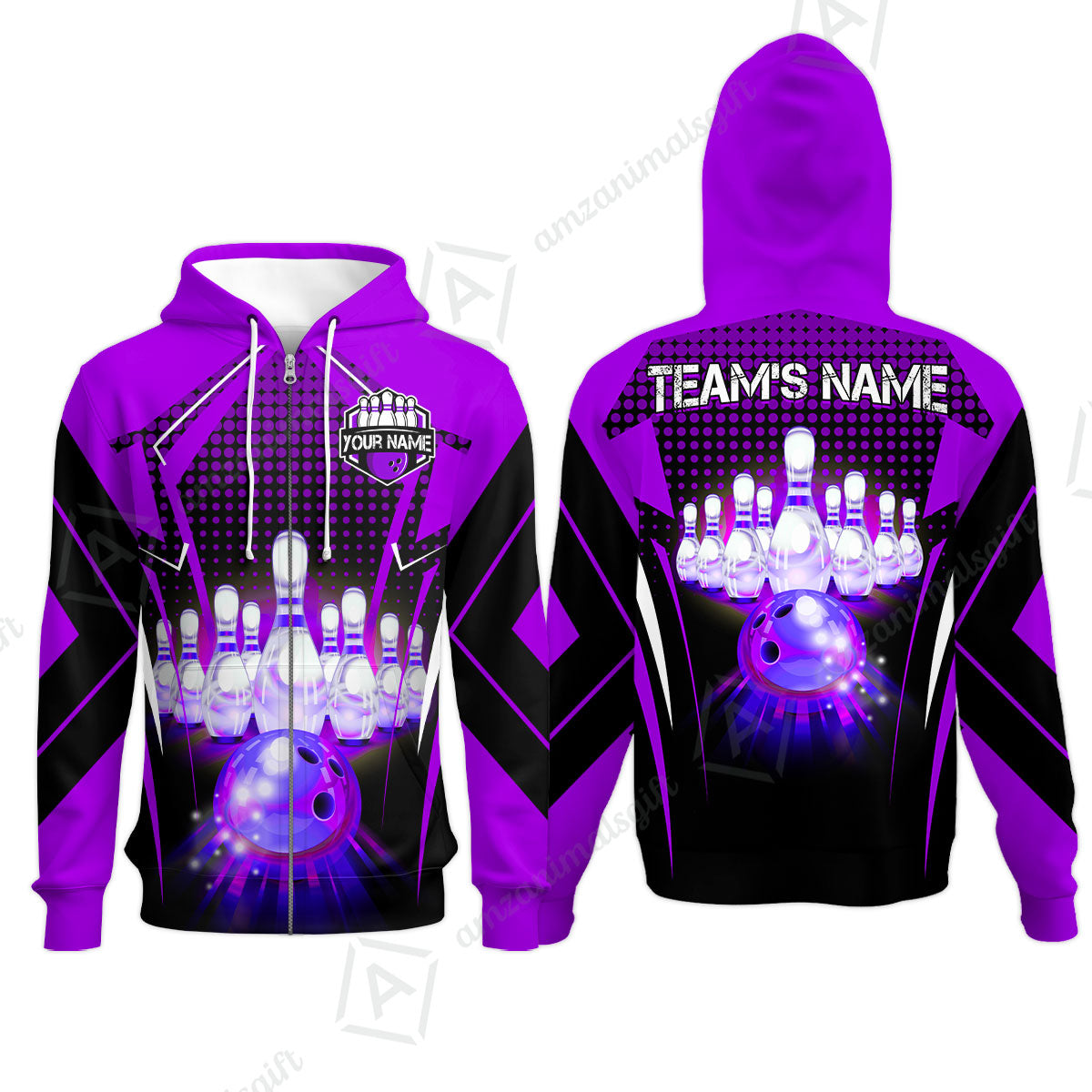 Custom Bowling Team Jerseys Polo Shirts, Bowling uniforms Ball & Pins Multicolor Jersey For Tournament Team Men Women Bowlers