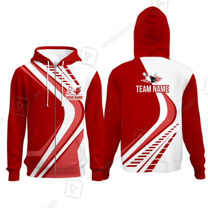 Customize Your Name, Team Name Bowling Jersey, Bowling Team Jersey Multicolor Polo Quarter-Zip Shirts, Custom Bowling Uniforms Jerseys