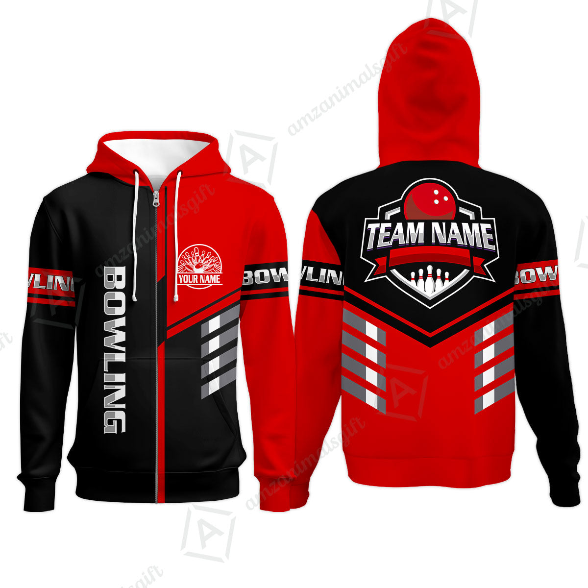 Custom Bowling Team Shirt – Modern Split Design Multicolor Option Personalized Jersey Bowling Uniform For League Players