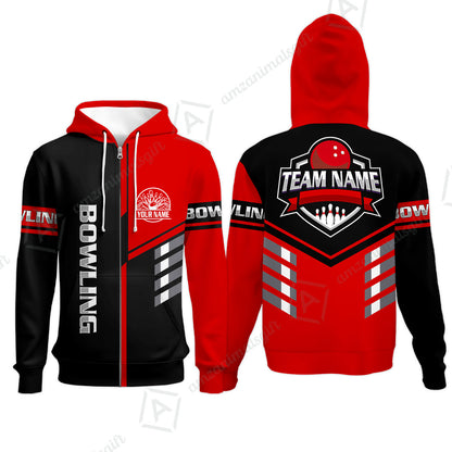 Custom Bowling Team Shirt – Modern Split Design Multicolor Option Personalized Jersey Bowling Uniform For League Players