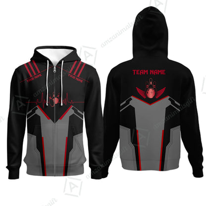 Personalized Polo Bowling Shirt Heartbeat And Esports Pattern Team Jersey Shirt For Men Women Bowlers