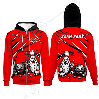 Custom Bowling Jersey Polo Shirt, Drunk Bowling Pin And Ball, Custom Bowling Jersey Team Shirt For Players With Name & Team Name