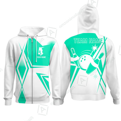 Custom Bowling Team Jersey,  Custom Name And Team Name Bowling Jersey Multicolor Polo Quarter-Zip Shirts, Custom Bowling Uniforms Jerseys