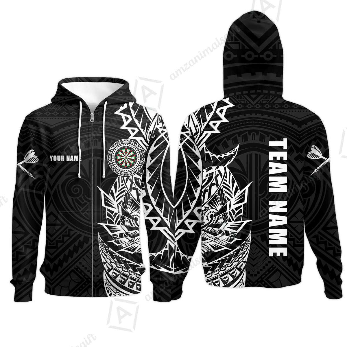 Custom Tribal Darts Team Men Polo Shirts, Darts uniforms Tribal Darts Personalized Name And Team Name