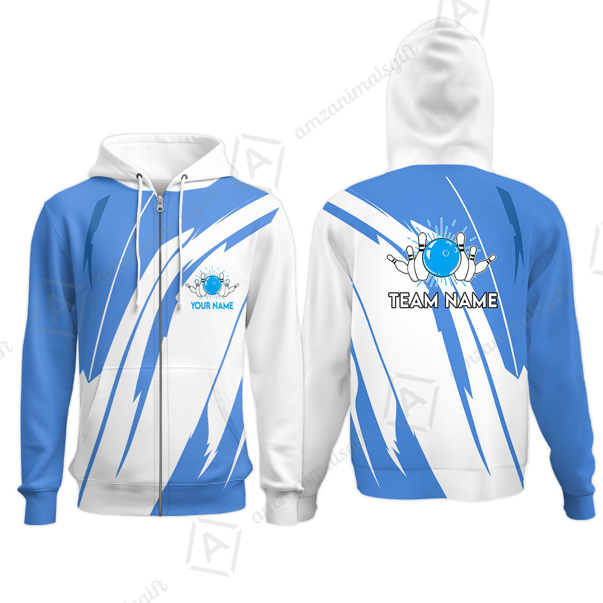 Custom Bowling Team Jerseys Polo Shirts, Ocean Blue Yellow Bowling uniforms, Custom Bowling Shirts With Personalized Name And Team Name