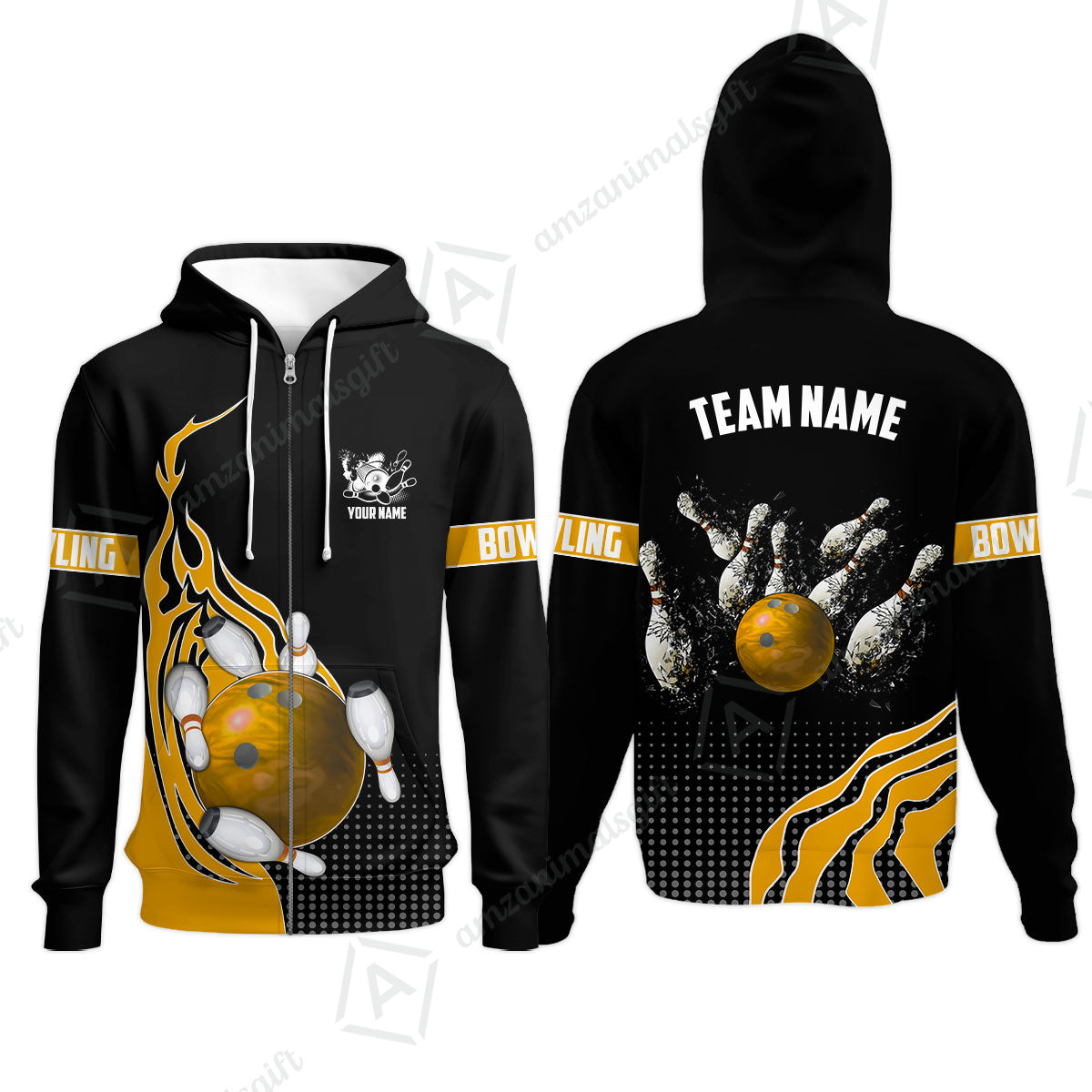 Customized Bowling Unisex Polo Shirt, Bowling And Breaking Pins Multicolor Option Customized Name And Team Name Polo Jerseys Shirts