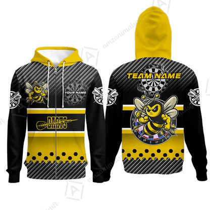 Custom Funny Bee Darts Unisex Polo Team Shirts, Custom Team League Darts Jersey Polo , Custom Darts Team Jerseys Uniform
