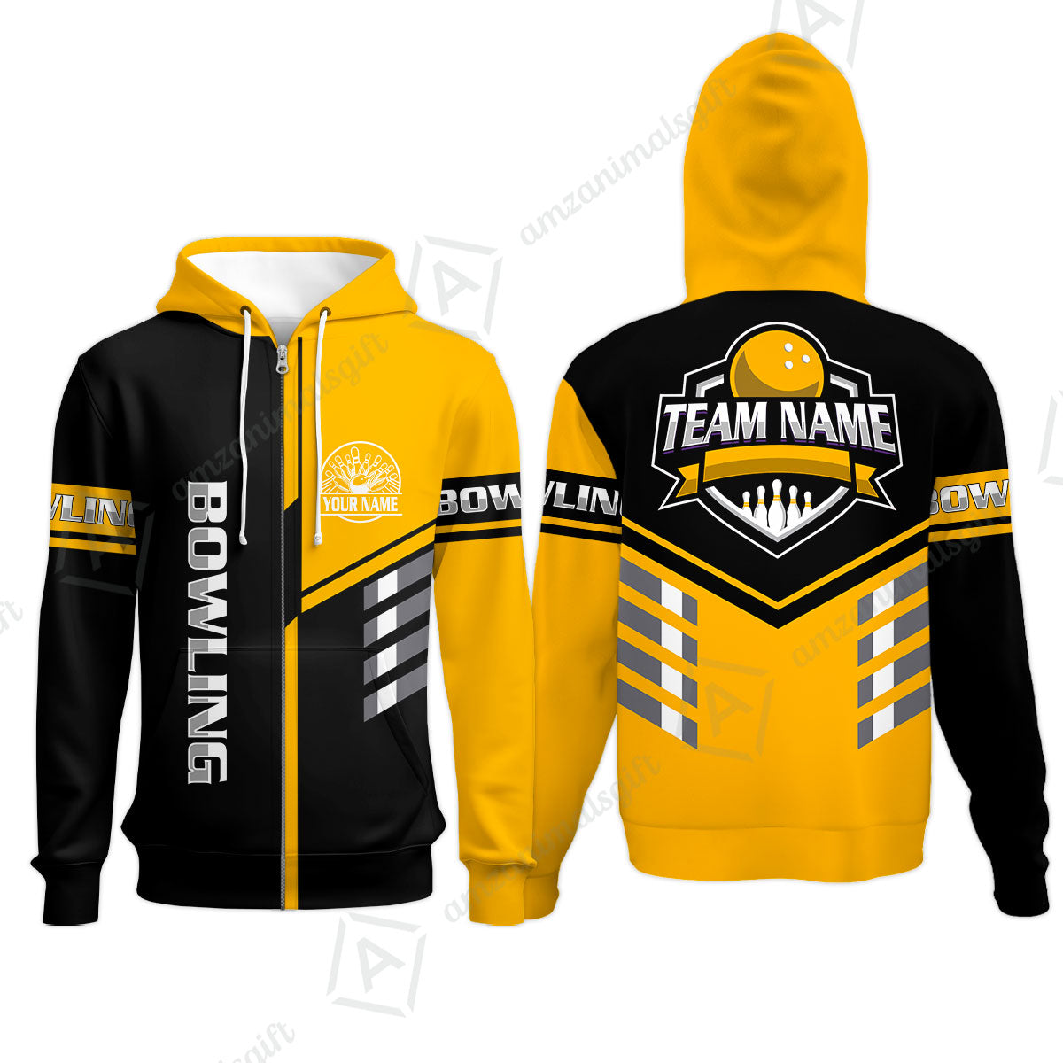 Custom Bowling Team Shirt – Modern Split Design Multicolor Option Personalized Jersey Bowling Uniform For League Players