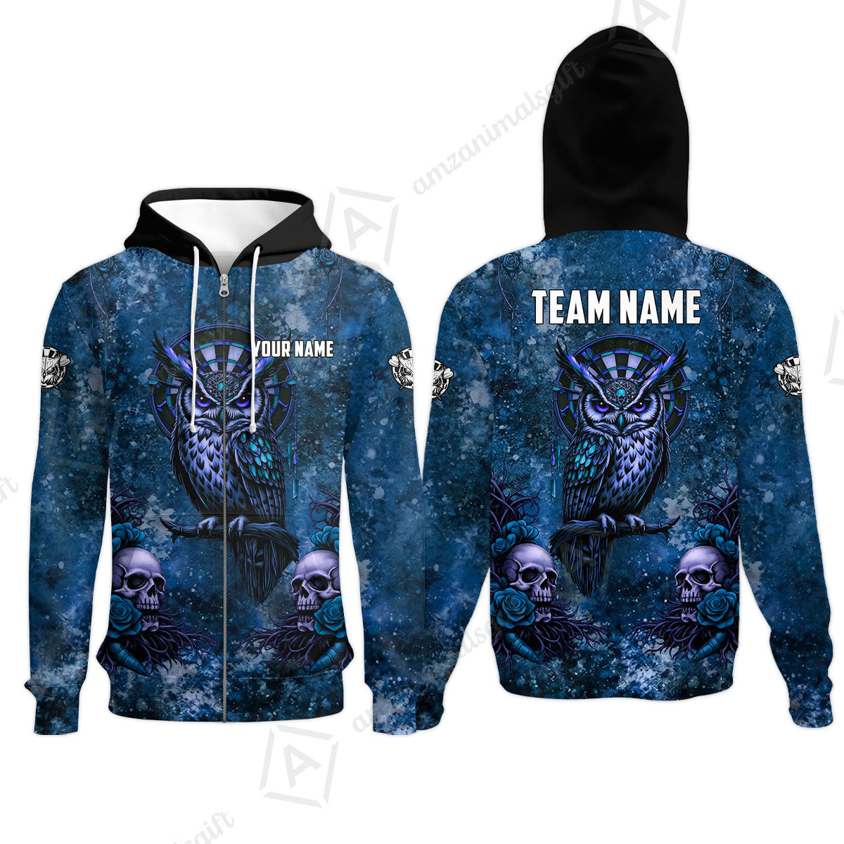 Custom Darts Team Jersey, Personalized Spooky Owl Jersey Shirt For Players With Name & Team Name