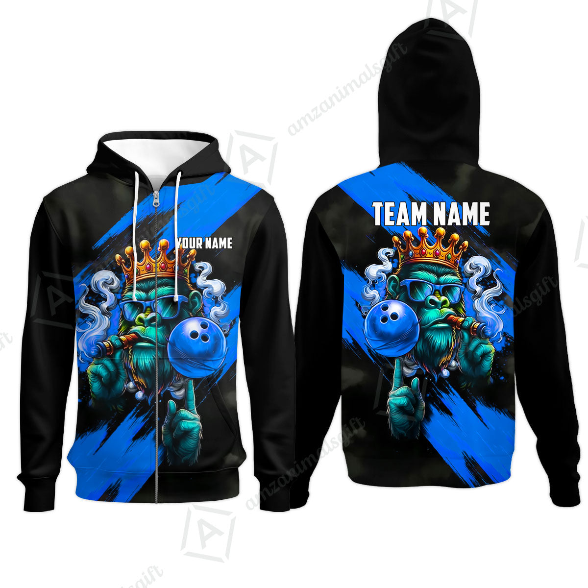 Custom Bowling Jersey Polo Shirt, Gorilla Boss King, Custom Bowling Jersey Team Shirt For Players With Name & Team Name