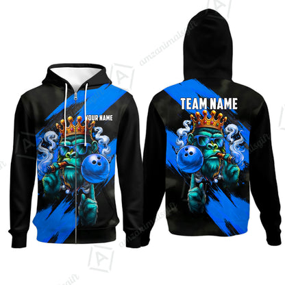 Custom Bowling Jersey Polo Shirt, Gorilla Boss King, Custom Bowling Jersey Team Shirt For Players With Name & Team Name