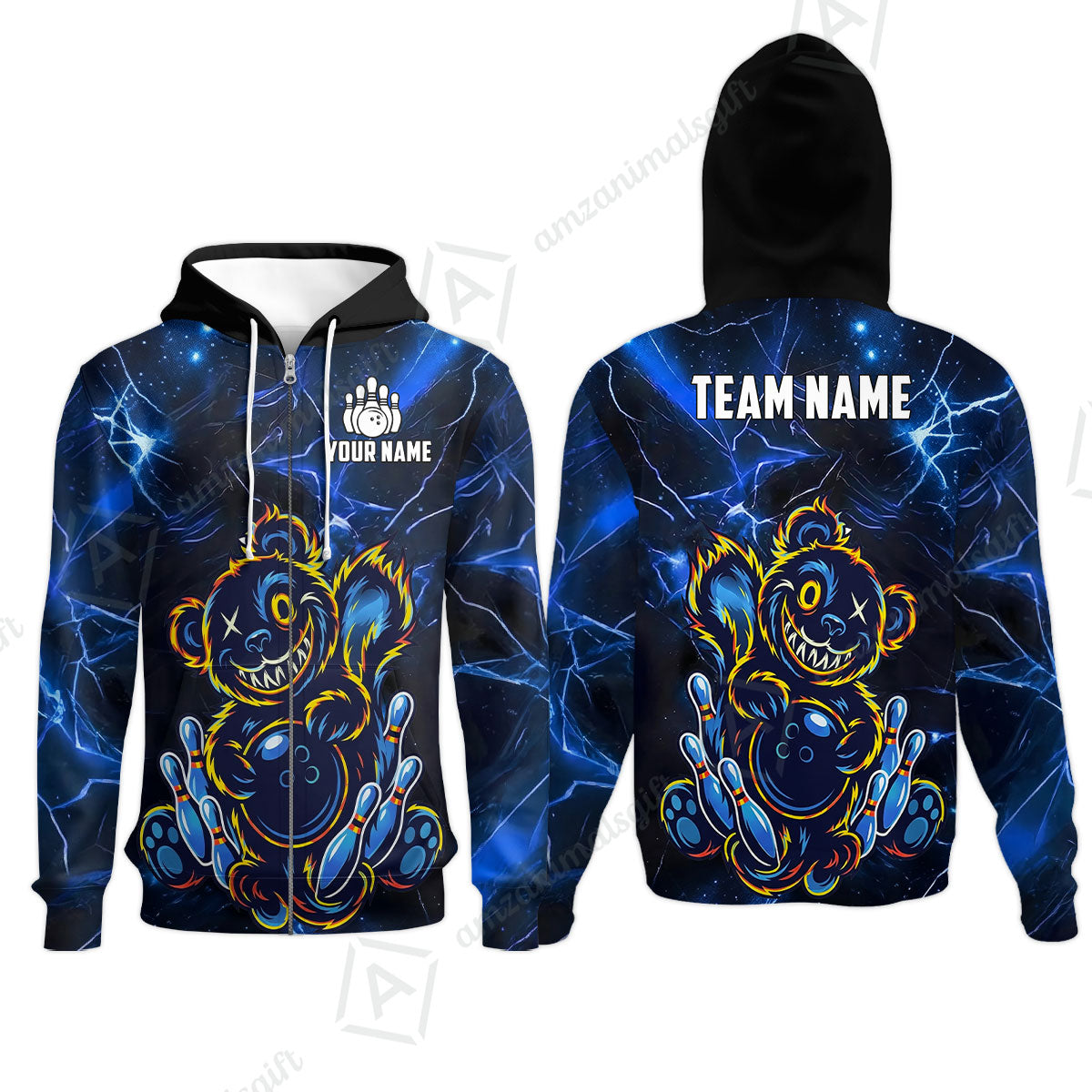 Custom Creepy Teddy Bowling Jersey Polo Shirt, Custom Creepy Teddy Bowling Jersey Team Shirt For Players With Name & Team Name