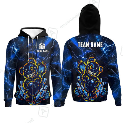 Custom Creepy Teddy Bowling Jersey Polo Shirt, Custom Creepy Teddy Bowling Jersey Team Shirt For Players With Name & Team Name