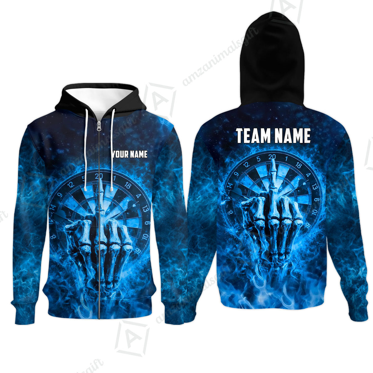 Custom Darts Team Jersey, Personalized Reaper Bullseye Dart Polo Shirt For Players With Name & Team Name