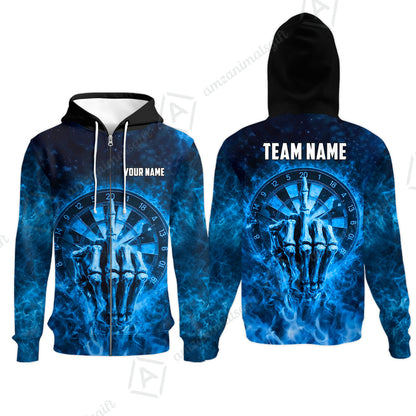 Custom Darts Team Jersey, Personalized Reaper Bullseye Dart Polo Shirt For Players With Name & Team Name
