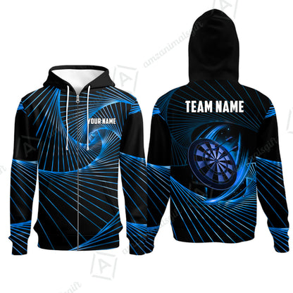 Custom Darts Team Jersey, Personalized Dark Flame Dart Polo Shirt For Players With Name & Team Name