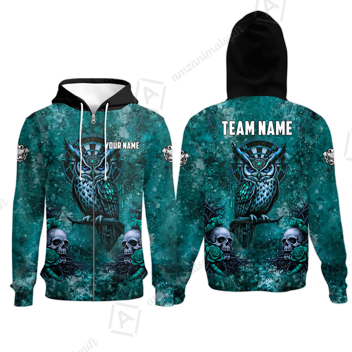 Custom Darts Team Jersey, Personalized Spooky Owl Jersey Shirt For Players With Name & Team Name