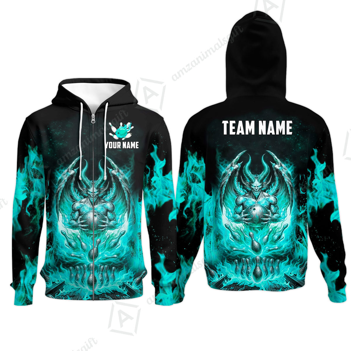 Custom Hellfire Bowling Jersey Polo Shirt, Custom Hellfire Bowling Jersey Team Shirt For Players With Name & Team Name