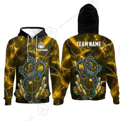Custom Creepy Teddy Bowling Jersey Polo Shirt, Custom Creepy Teddy Bowling Jersey Team Shirt For Players With Name & Team Name