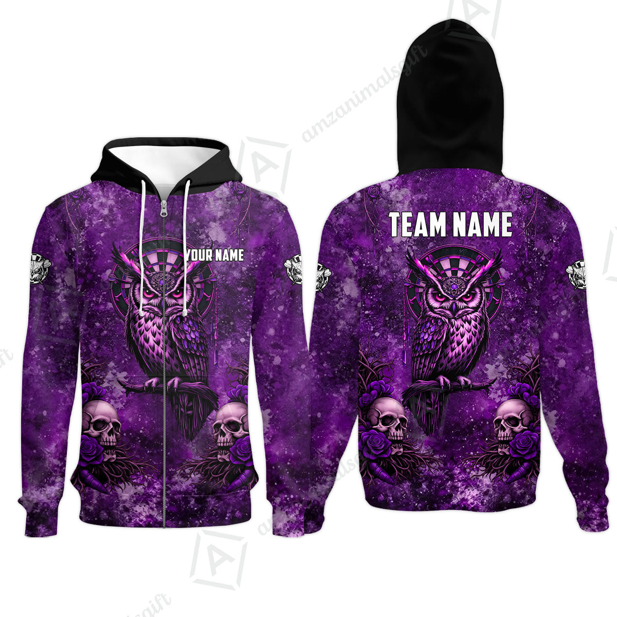 Custom Darts Team Jersey, Personalized Spooky Owl Jersey Shirt For Players With Name & Team Name