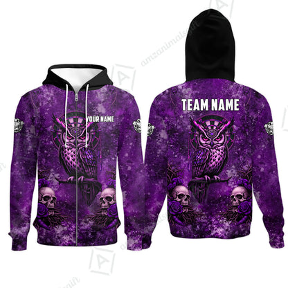 Custom Darts Team Jersey, Personalized Spooky Owl Jersey Shirt For Players With Name & Team Name