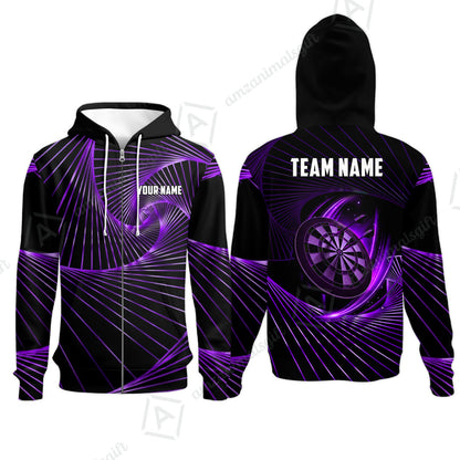 Custom Darts Team Jersey, Personalized Dark Flame Dart Polo Shirt For Players With Name & Team Name