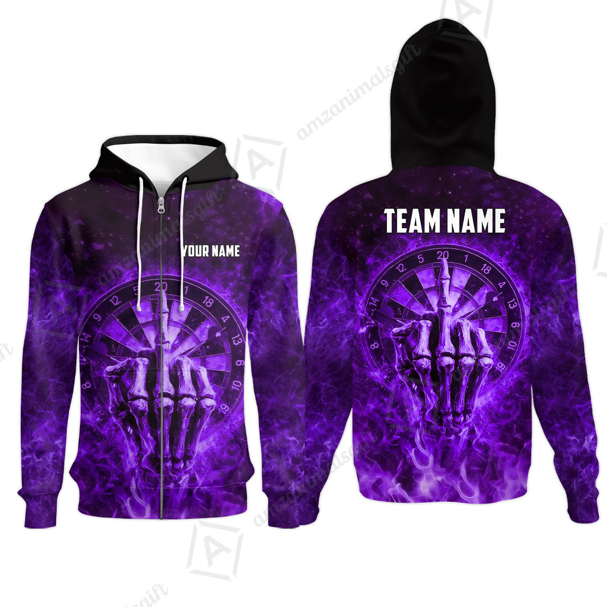 Custom Darts Team Jersey, Personalized Reaper Bullseye Dart Polo Shirt For Players With Name & Team Name