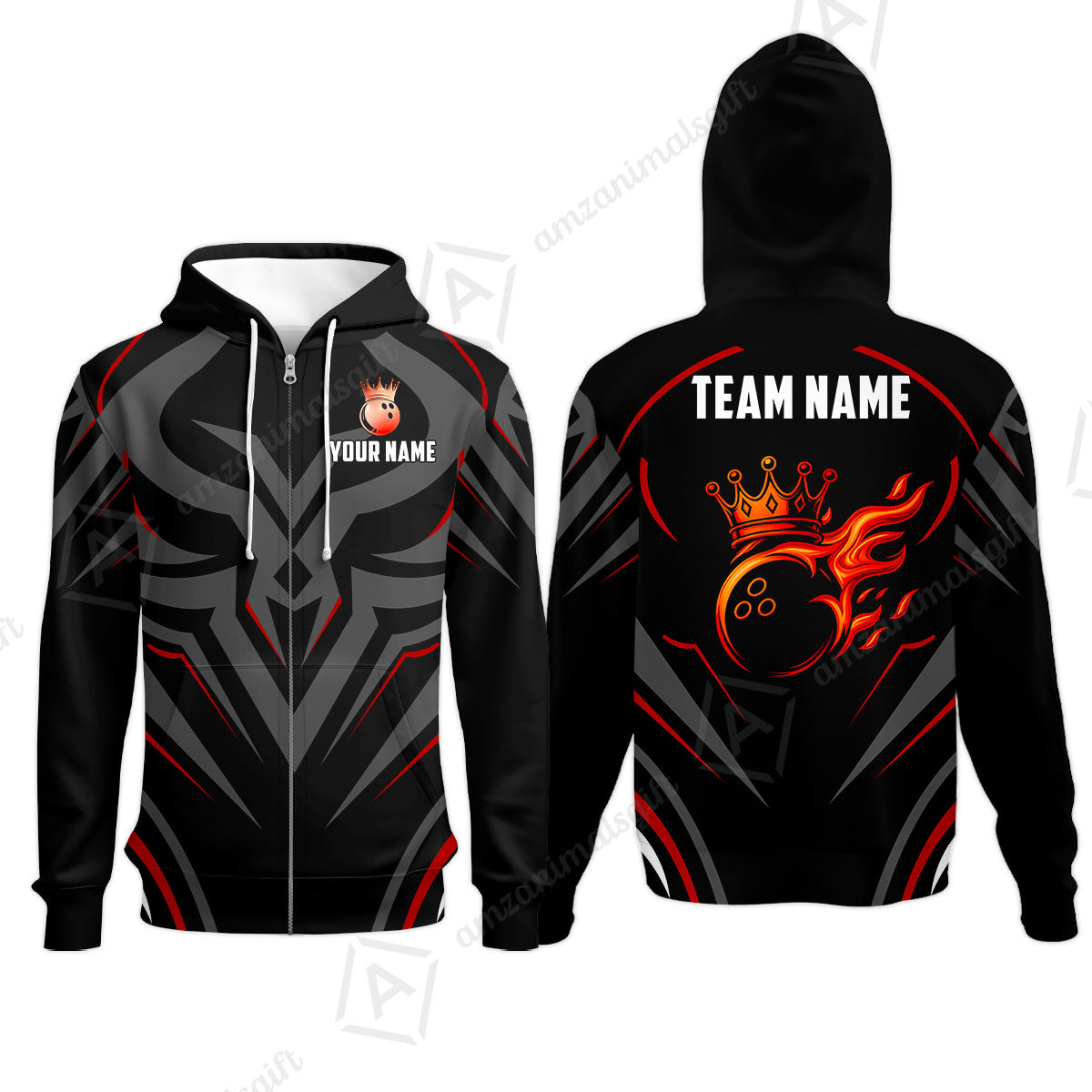 Custom Bowling Jersey Polo Shirt, Crowned Bowling Ball, Custom Bowling Jersey Team Shirt For Players With Name & Team Name