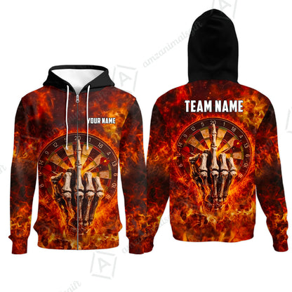 Custom Darts Team Jersey, Personalized Reaper Bullseye Dart Polo Shirt For Players With Name & Team Name