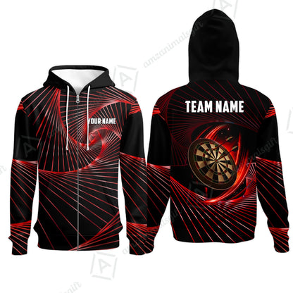 Custom Darts Team Jersey, Personalized Dark Flame Dart Polo Shirt For Players With Name & Team Name