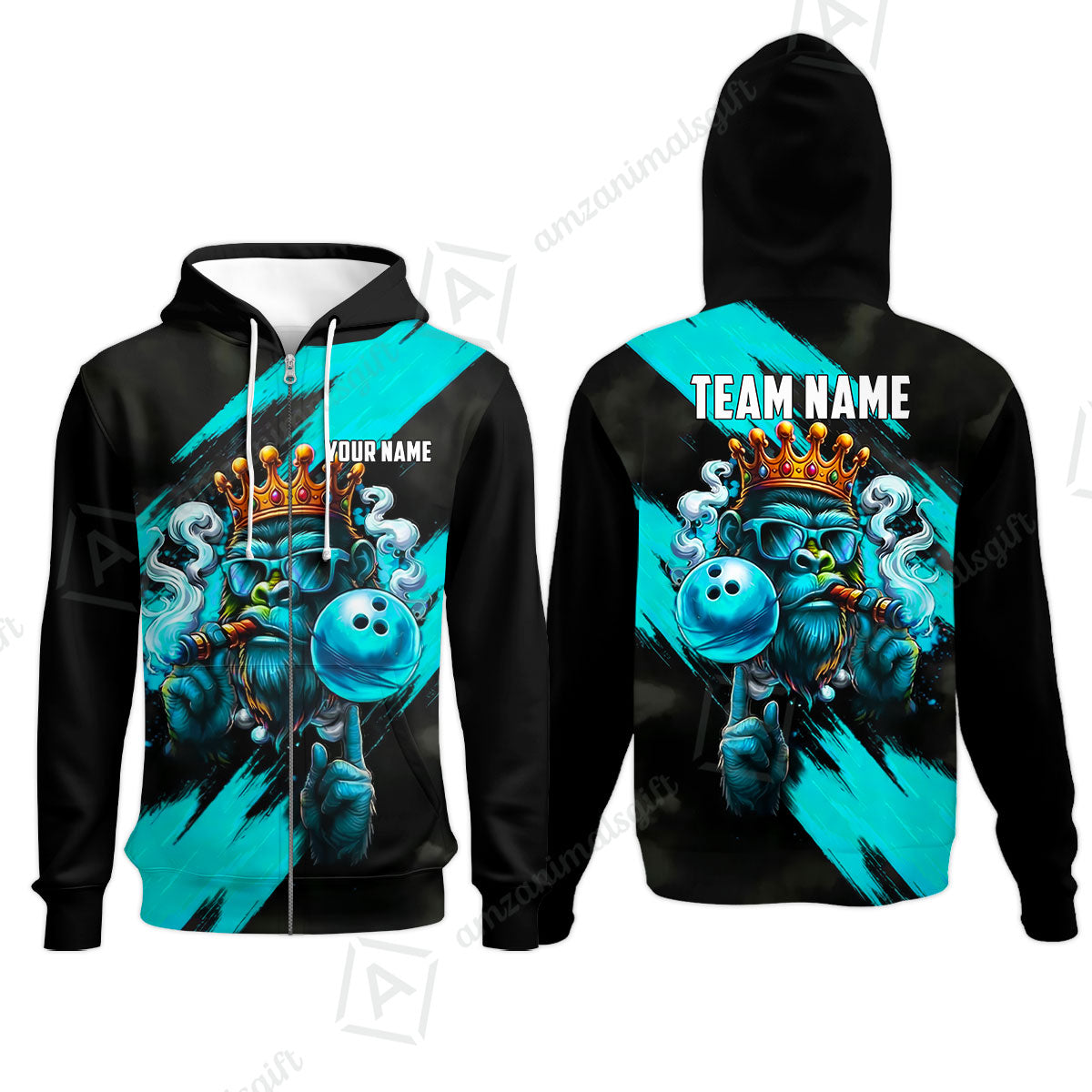 Custom Bowling Jersey Polo Shirt, Gorilla Boss King, Custom Bowling Jersey Team Shirt For Players With Name & Team Name