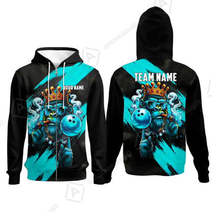 Custom Bowling Jersey Polo Shirt, Gorilla Boss King, Custom Bowling Jersey Team Shirt For Players With Name & Team Name
