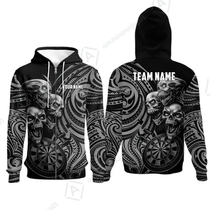 Custom Darts Team Jersey, Personalized Neon Skull Jersey Shirt For Players With Name & Team Name