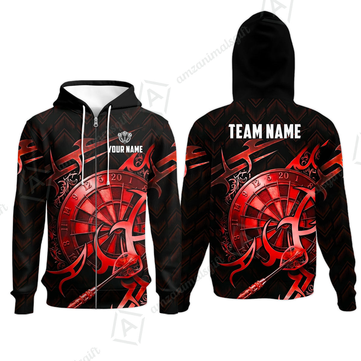 Custom Darts Jersey Polo Shirt, Tribal Darts & Mechanical Inferno, Custom Dart Jersey Team Shirt For Players With Name & Team Name