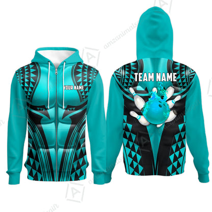 Custom Bowling Jersey Polo Shirt, Polynesian Strike, Custom Bowling Jersey Team Shirt For Players With Name & Team Name