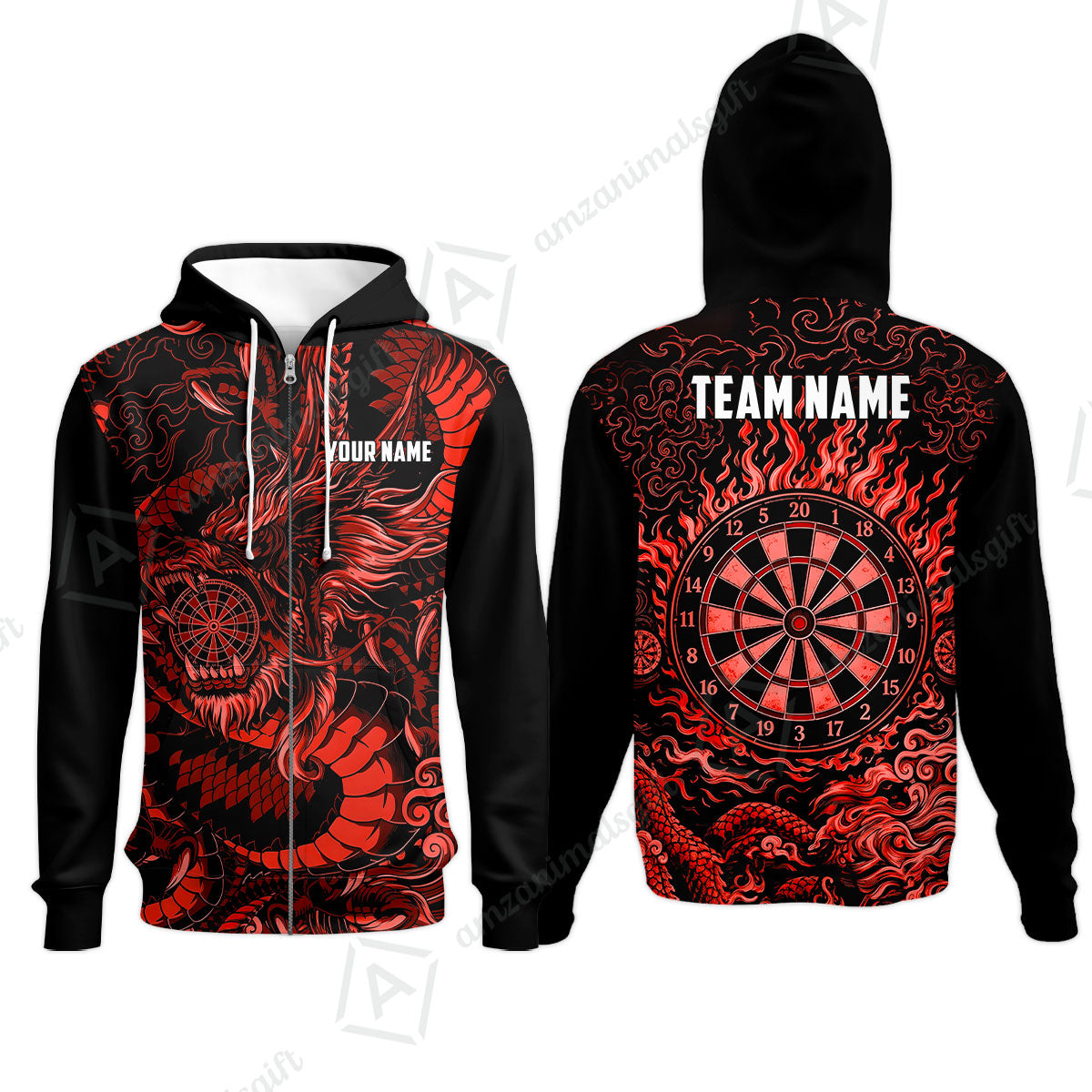 Custom Darts Jersey Polo Shirt, Dragon's Bullseye Darts, Custom Dart Jersey Team Shirt For Players With Name & Team Name
