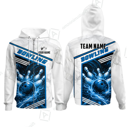 Custom Bowling Jersey Polo Shirt, Retro Racing & Fire Strike, Custom Bowling Jersey Team Shirt For Players With Name & Team Name