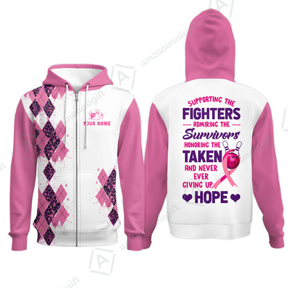 Custom Bowling Jersey Polo Shirt, Supporting The Fighters Admiring The Survivors Honoring The Taken And Never Ever Giving Up Hope