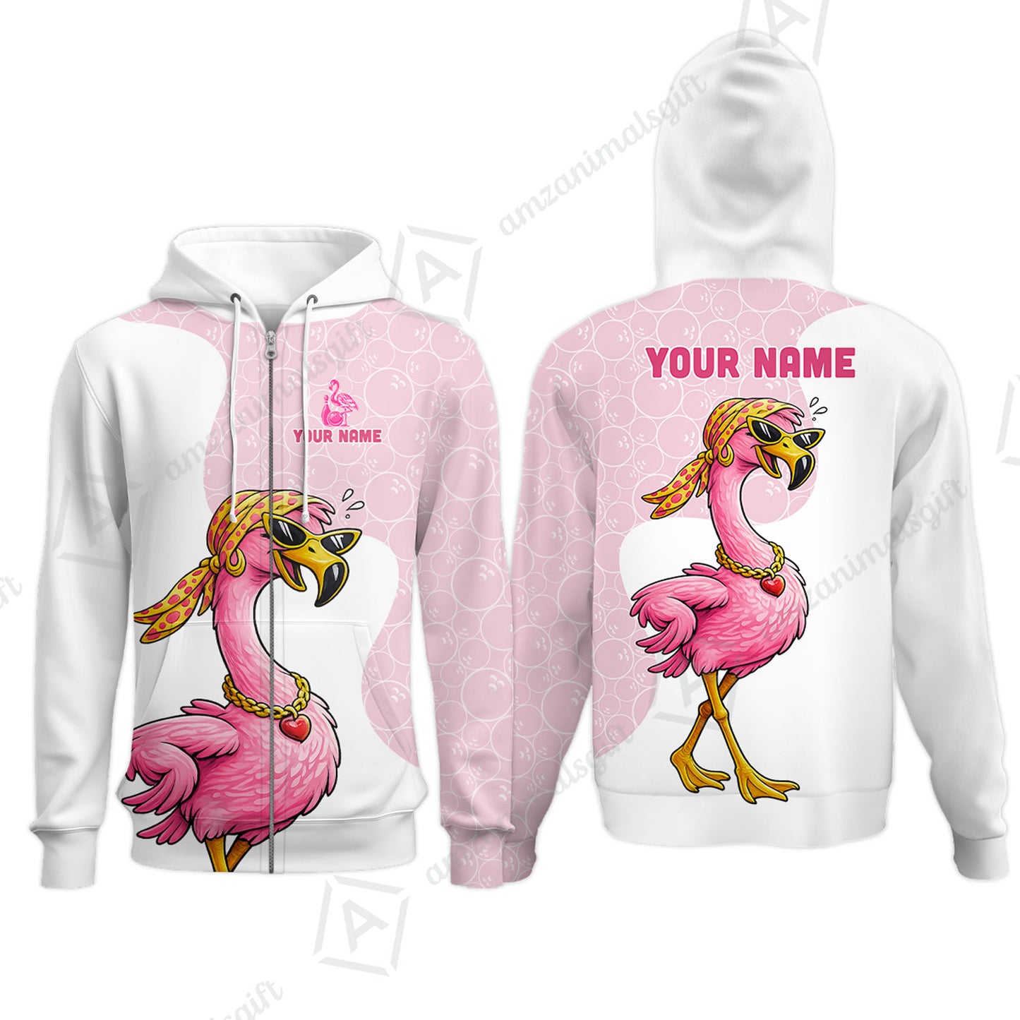 Custom Bowling Women Polo Shirt, Swag Flamingo Bowling Custom Bowling Polo Team Shirt For Players With Name & Team Name