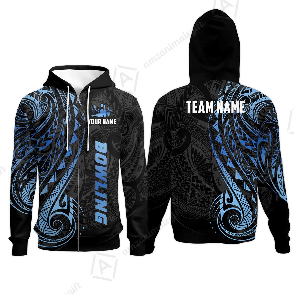 Custom Bowling Jersey Polo Shirt, Polynesian Maori Tribal Tattoo Bowling, Custom Bowling Jersey Team Shirt For Players With Name and Team Name