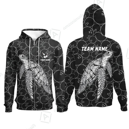 Customized Bowling Unisex Polo Shirt, Bowling Sea Turtle, Bowling Uniform - Personalized Name And Team Name