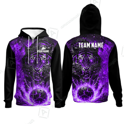 Custom Bowling Jersey Polo Shirt, Cursed Phantom Tiger, Custom Bowling Jersey Team Shirt For Players With Name & Team Name